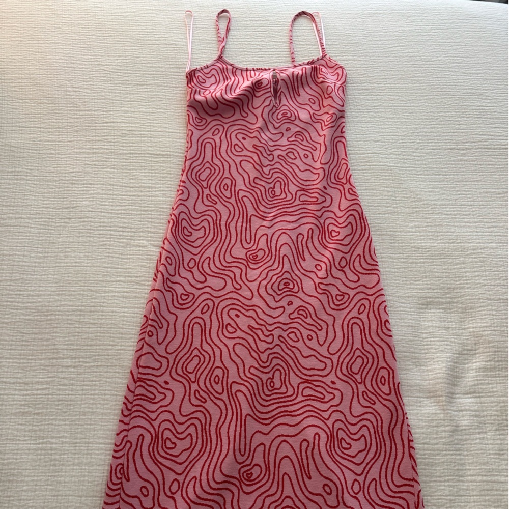Zara Pink & Red Abstract Knit Dress